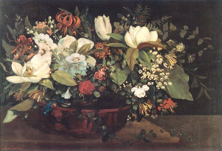 Basket of Flowers, 1863 by Gustave Courbet