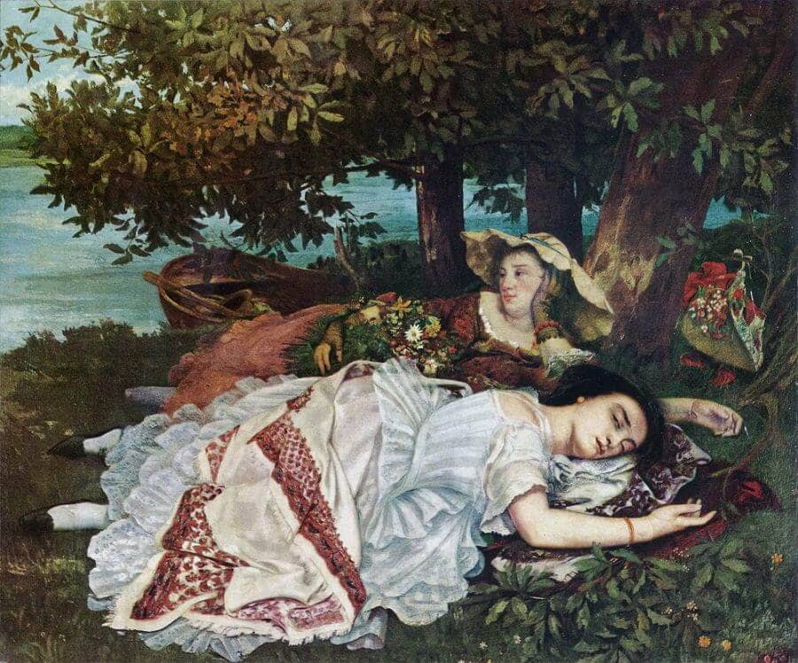 The Young Ladies on the Banks of the Seine, 1856 by Gustave Courbet